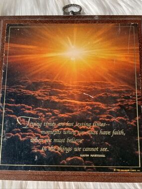 Vintage Hallmark 1982 Wall Hanging Plaque Sunset Inspirational 80s 1980s Decor